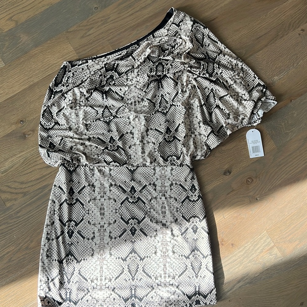 Jessica Simpson, one shoulder print dress, never worn